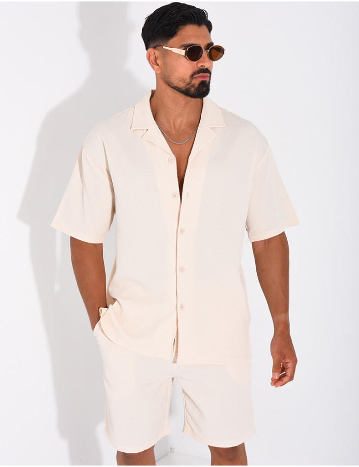 Ensemble texturé short et chemise