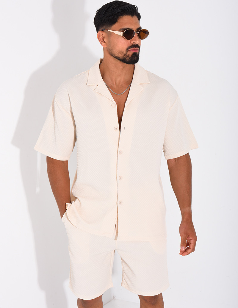 Ensemble texturé short et...