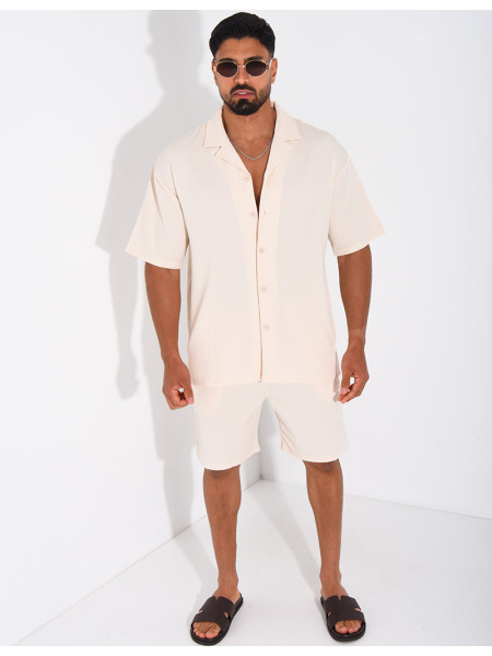 Ensemble texturé short et chemise