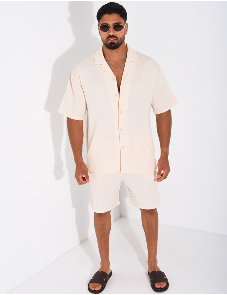 Ensemble texturé short et chemise