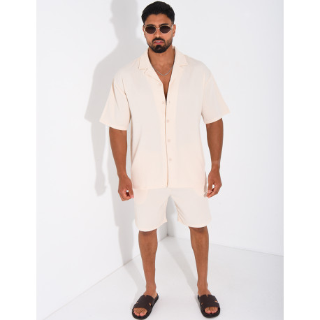 Ensemble texturé short et chemise