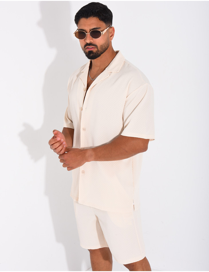 Ensemble texturé short et chemise