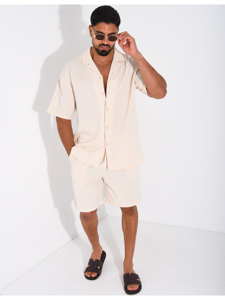 Ensemble texturé short et chemise