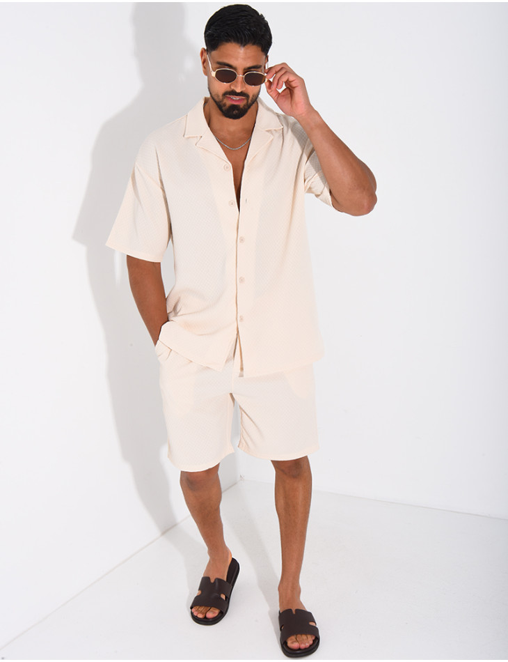 Ensemble texturé short et chemise
