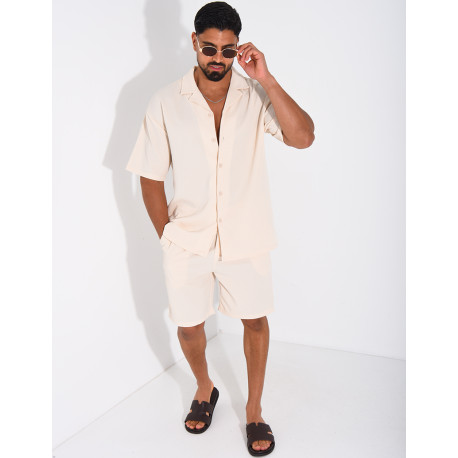 Ensemble texturé short et chemise