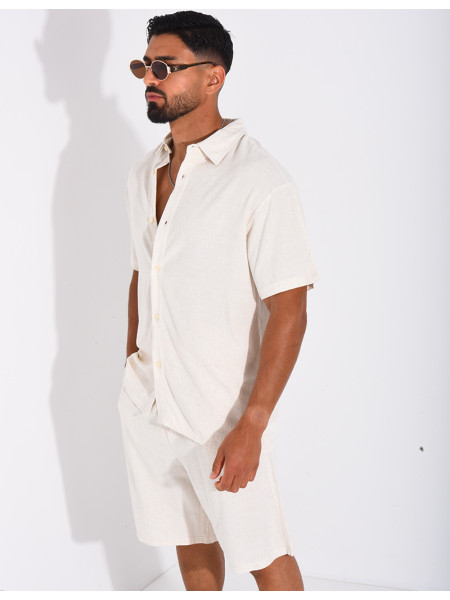 Ensemble en lin short et chemise