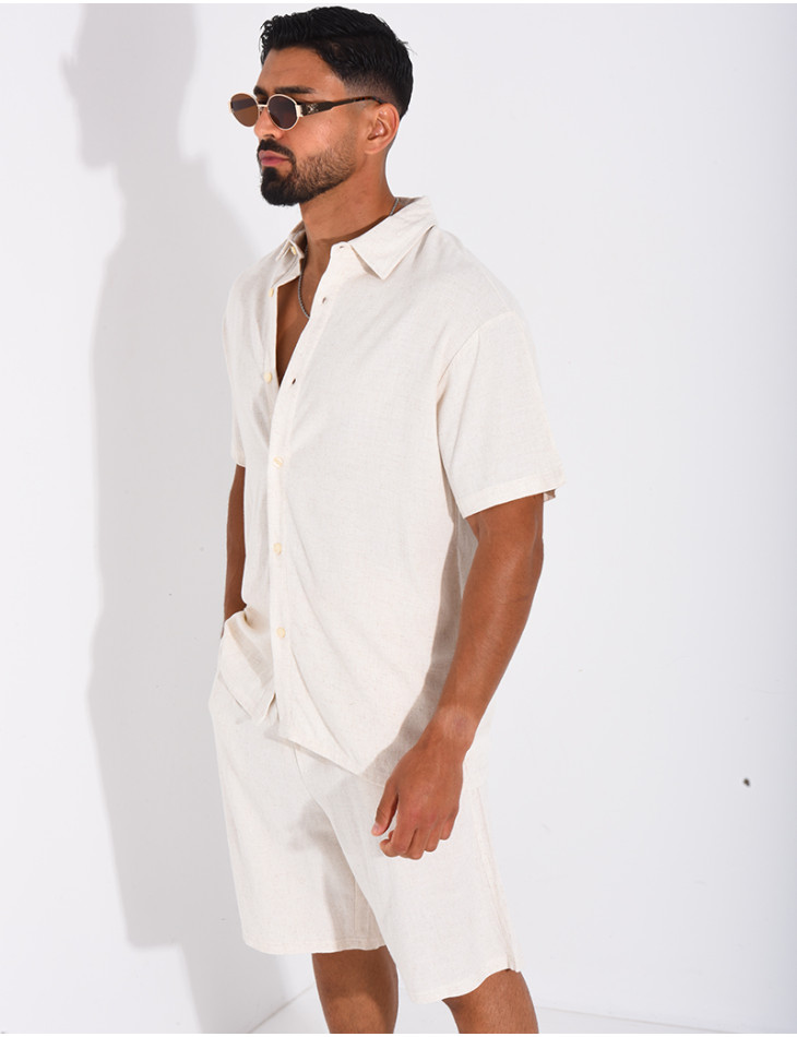 Ensemble en lin short et chemise