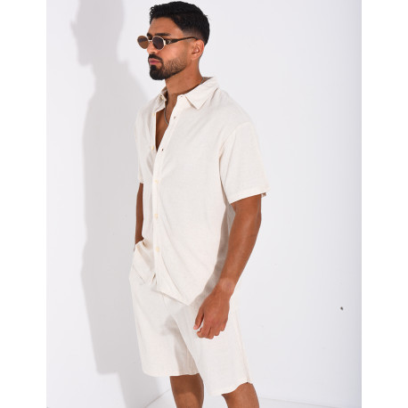 Ensemble en lin short et chemise
