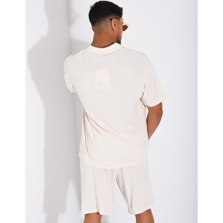 Ensemble en lin short et chemise