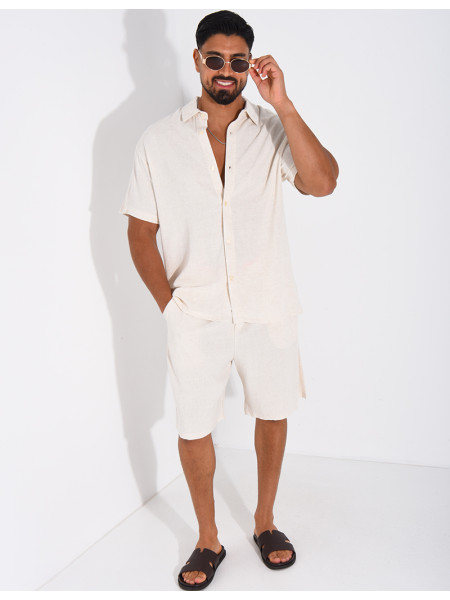 Ensemble en lin short et chemise