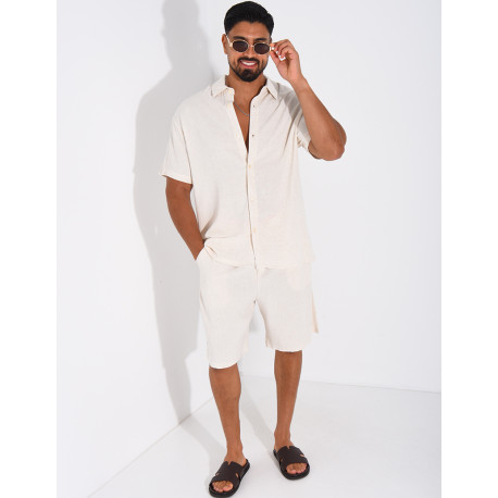 Ensemble en lin short et chemise