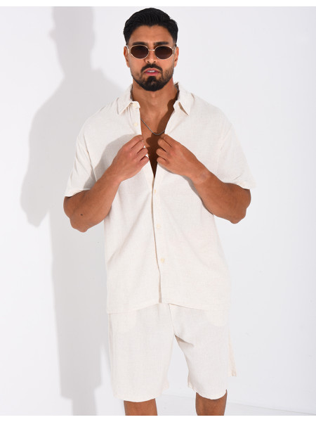 Ensemble en lin short et chemise