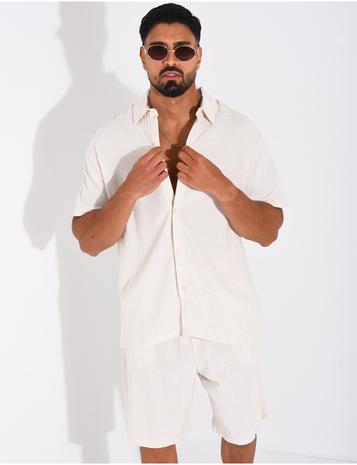 Ensemble en lin short et chemise
