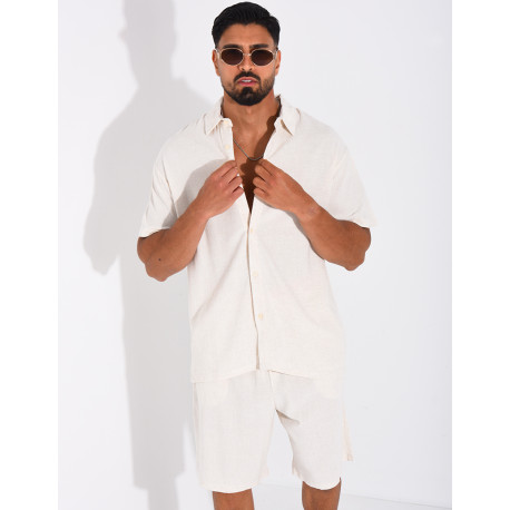 Ensemble en lin short et chemise