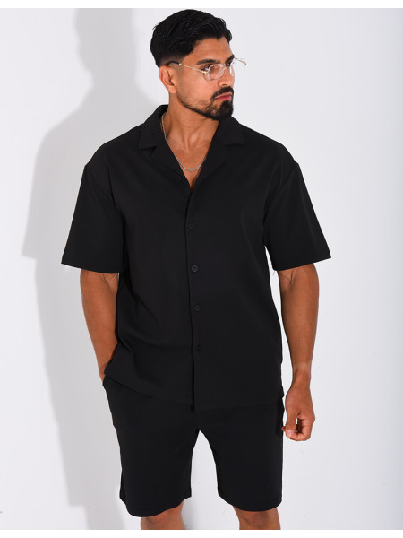 Ensemble short et chemise en nid d'abeille
