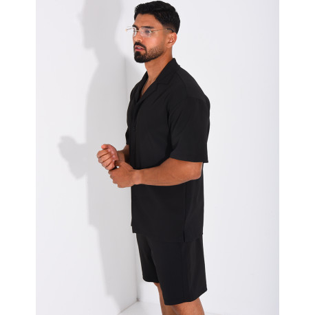 Ensemble short et chemise en nid d'abeille