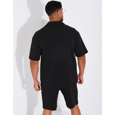 Ensemble short et chemise en nid d'abeille
