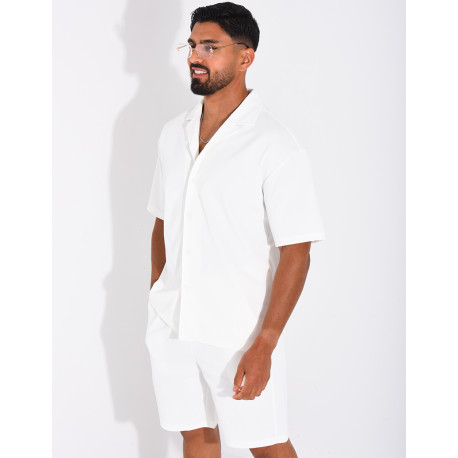 Ensemble short et chemise en nid d'abeille