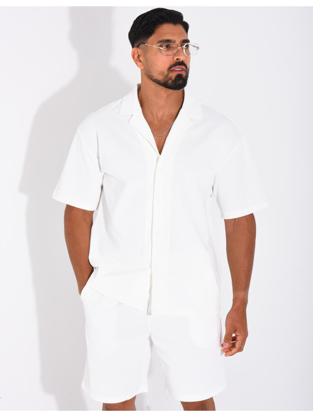 Ensemble short et chemise en nid d'abeille