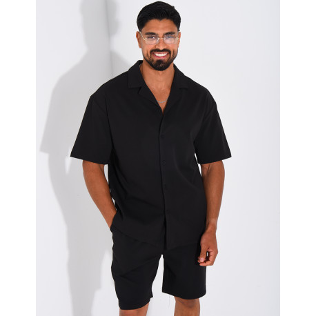 Ensemble short et chemise en nid d'abeille