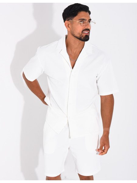 Ensemble short et chemise en nid d'abeille