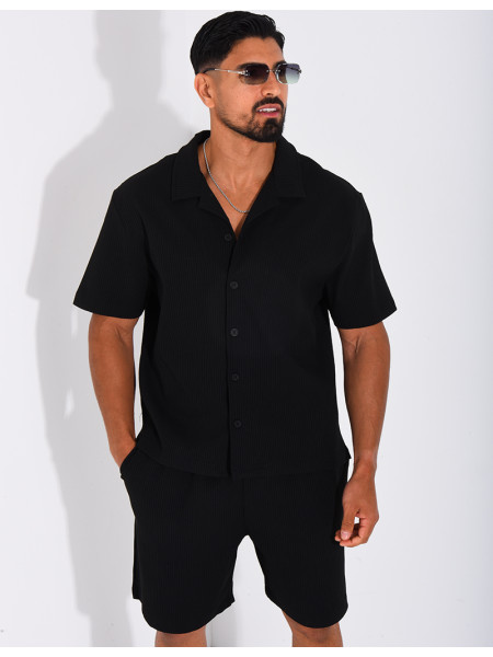 Ensemble gaufré short et chemise