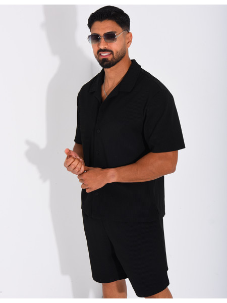 Ensemble gaufré short et chemise