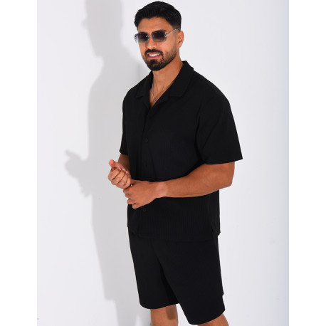 Ensemble gaufré short et chemise