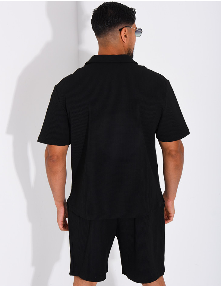Ensemble gaufré short et chemise