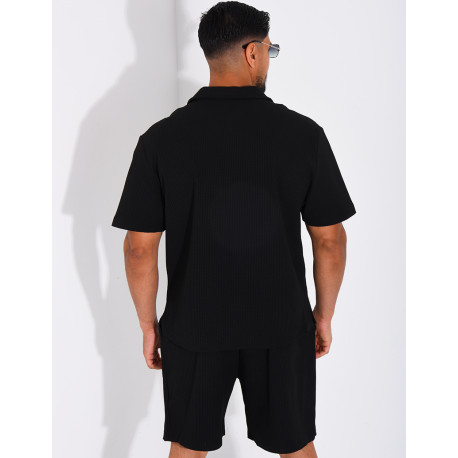 Ensemble gaufré short et chemise