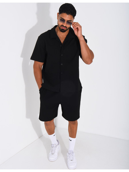 Ensemble gaufré short et chemise