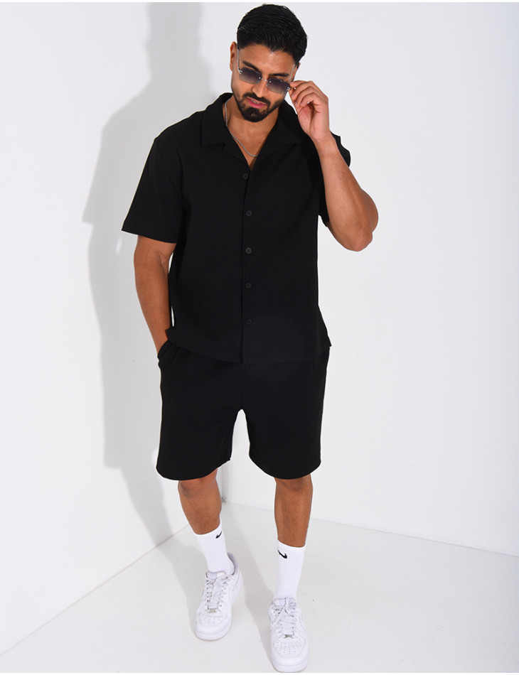 Ensemble gaufré short et chemise