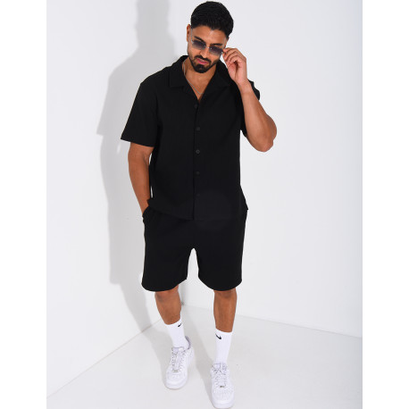 Ensemble gaufré short et chemise