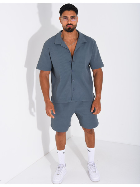 Ensemble gaufré short et chemise