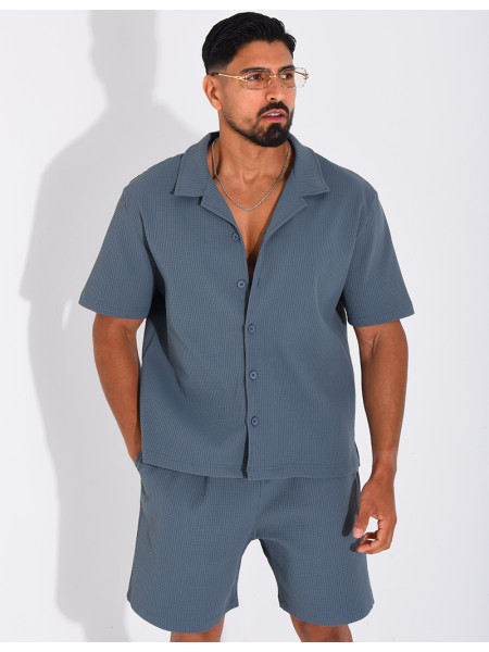 Ensemble gaufré short et chemise