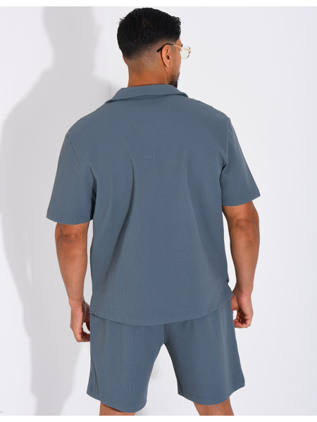 Ensemble gaufré short et chemise