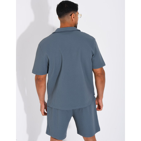 Ensemble gaufré short et chemise