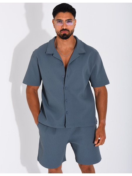 Ensemble gaufré short et chemise