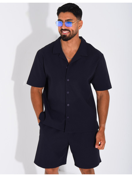 Ensemble gaufré short et chemise