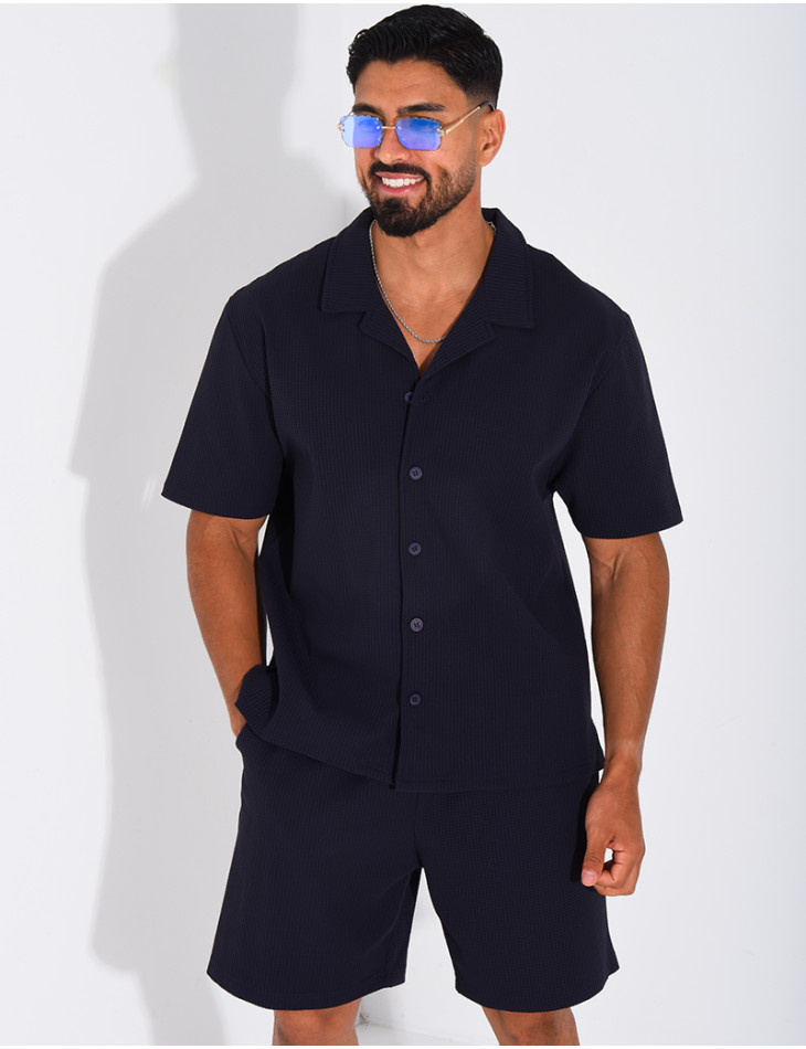 Ensemble gaufré short et chemise