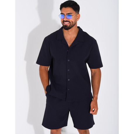 Ensemble gaufré short et chemise