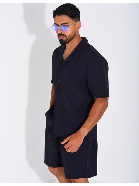Ensemble gaufré short et chemise