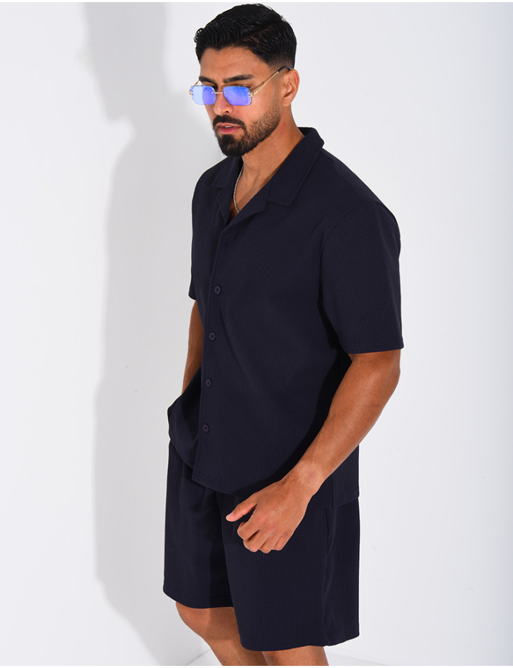 Ensemble gaufré short et chemise