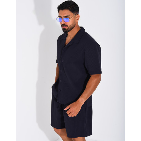Ensemble gaufré short et chemise
