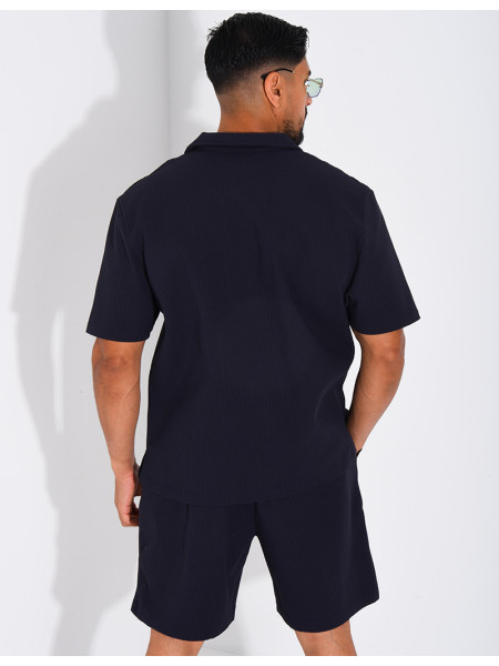 Ensemble gaufré short et chemise