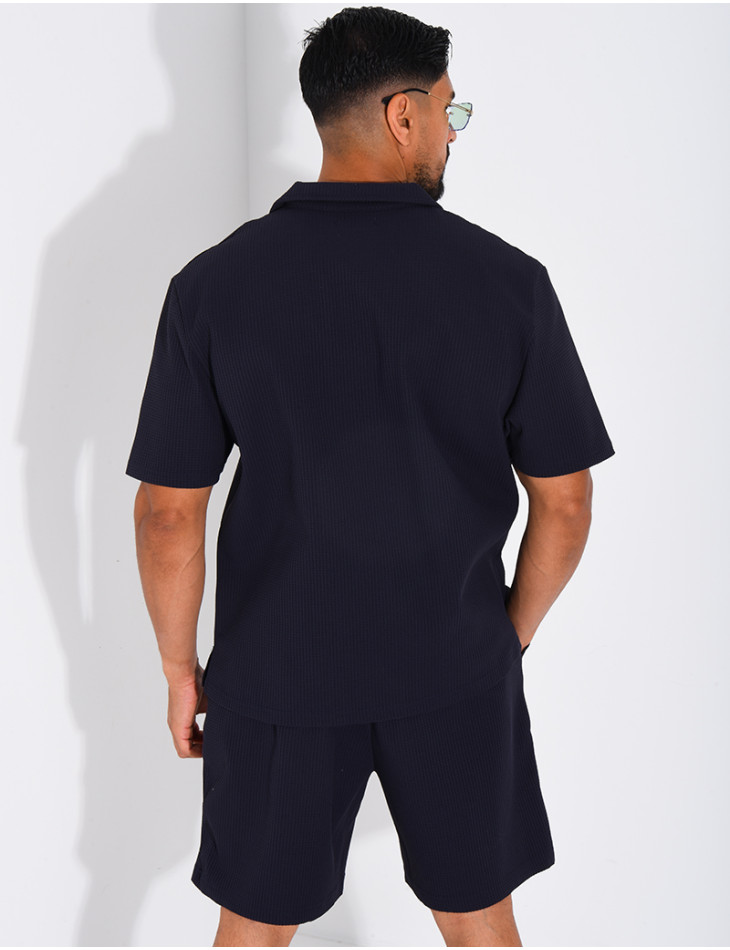 Ensemble gaufré short et chemise