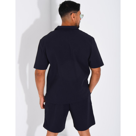 Ensemble gaufré short et chemise