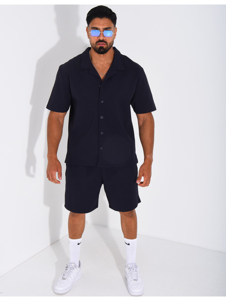 Ensemble gaufré short et chemise