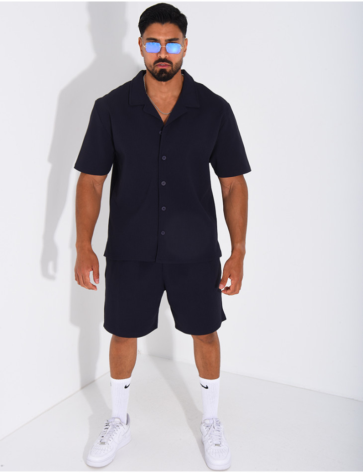Ensemble gaufré short et chemise