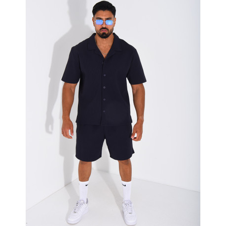 Ensemble gaufré short et chemise